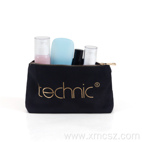 Foil letters print black pen bag makeup bags